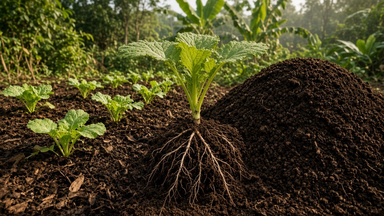 Roots feed microbes; microbes then feed roots